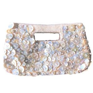 Vintage button & beads clutch